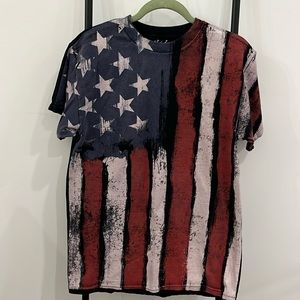 DOM Its About Time American Flag T Shirt M Patriotic